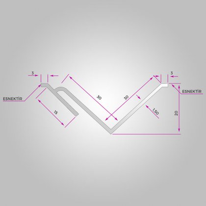 30x30mm Geçmeli Fitilli Köşebent a